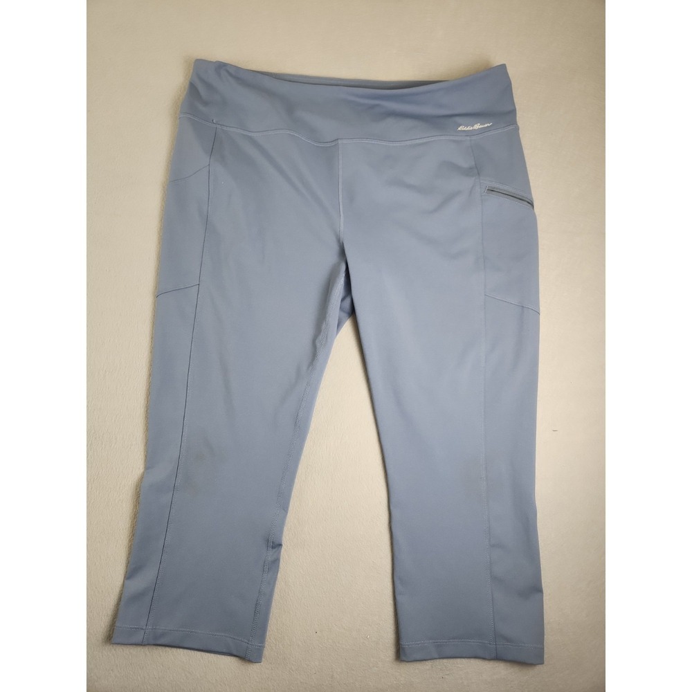 Eddie Bauer Women Leggings Capri Grey Sports stretch Sz 2XL